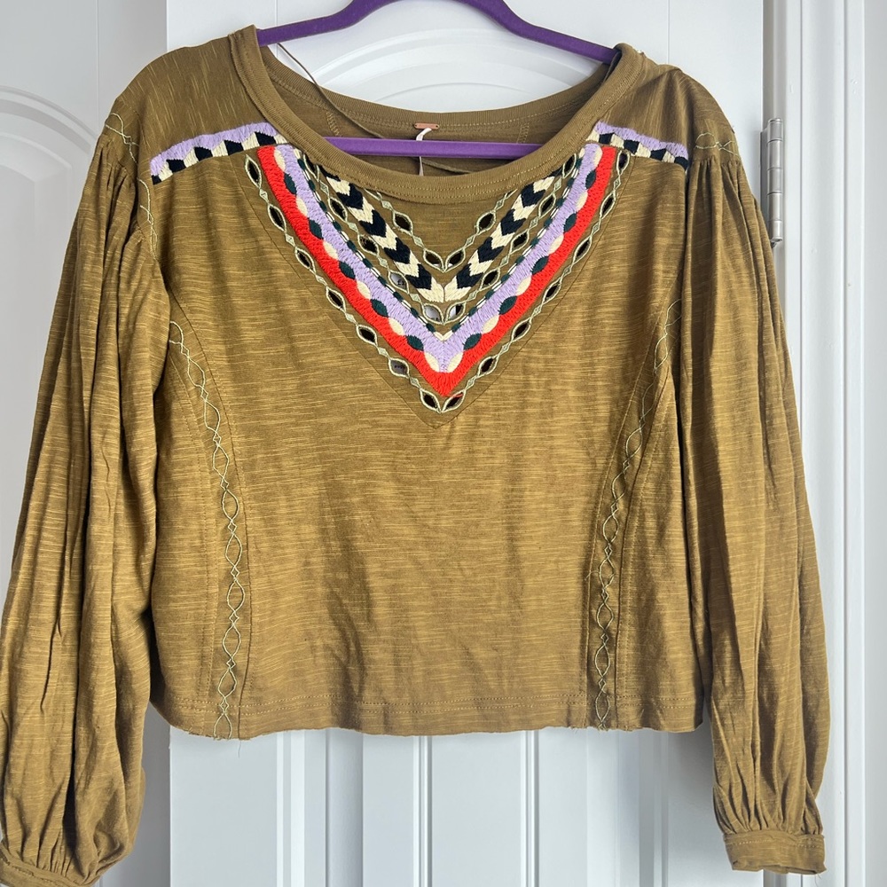 Free People Moss Green Top